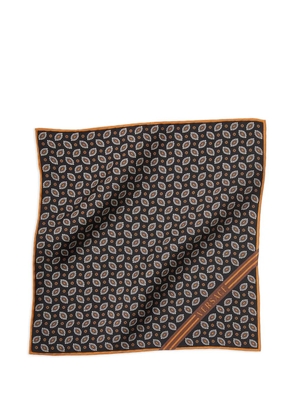 Versace printed silk twill pocket square - Black