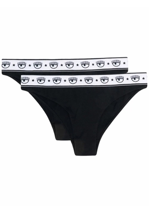 Chiara Ferragni logo-print cotton briefs - Black