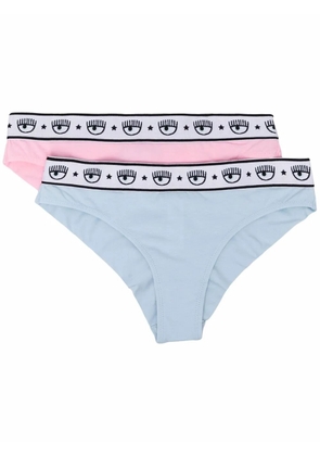 Chiara Ferragni logo-print cotton briefs set - Pink