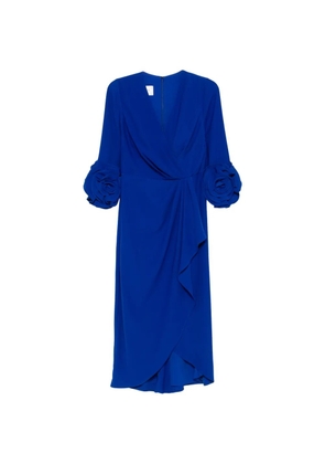 Rosa Clará floral ruffle midi dress - Blue