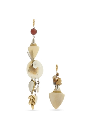 ISABEL MARANT Anna asymmetrical charm earrings - Gold