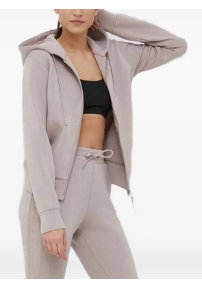 GUESS USA logo-plaque zip-up hoodie - Neutrals