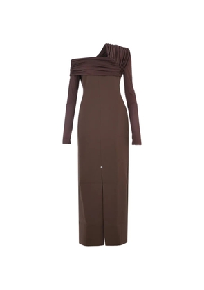 CHATS BY C.DAM Simone asymmetric draped maxi dress - Brown