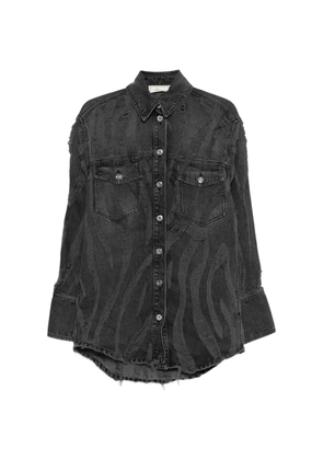 Blumarine distressed denim shirt - Grey