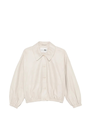 Manzoni 24 button-fastening leather jacket - Neutrals