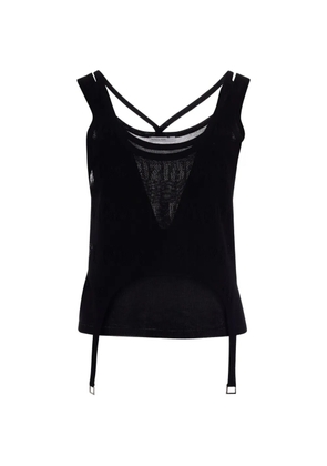 Patrizia Pepe crossover-strap top - Black