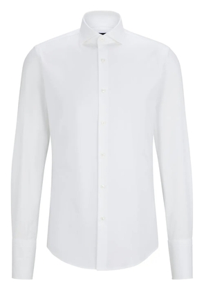 BOSS button-up cotton blend shirt - White