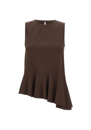 kaos ruffled-hem sleeveless blouse - Brown