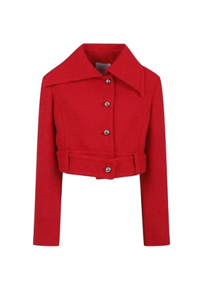 Patou belted tweed jacket - Red