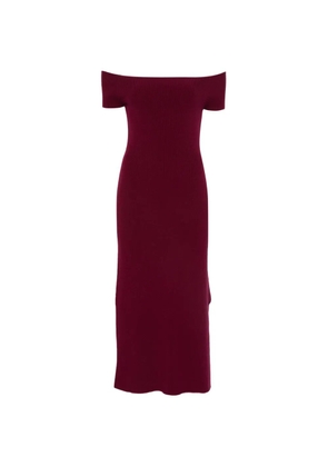 BOMPARD bardot flared knitted midi dress