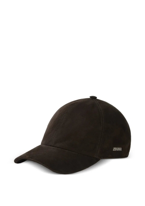 Zegna leather baseball cap - Brown