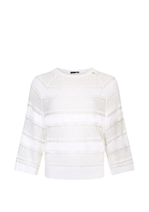 LIU JO openwork round-neck blouse - White