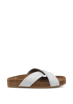 DRAGON DIFFUSION woven round-toe sandals - White