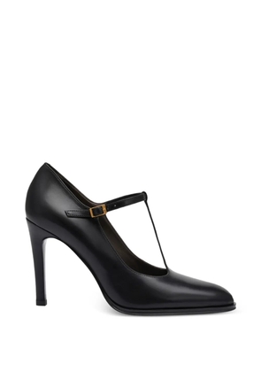 POTAMY T-strap leather pumps - Black