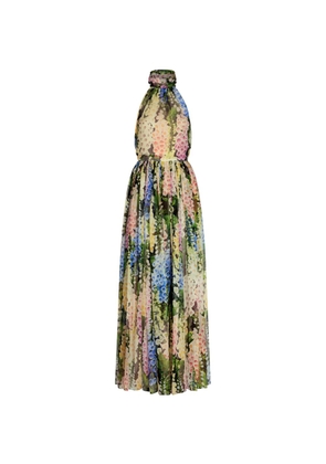 Oscar de la Renta foxglove chiffon gown - Green