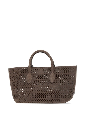 GIANNI CHIARINI Mashup laser-cut tote bag - Brown