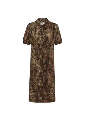 Ba&Sh Corma puff-sleeve midi dress - Brown