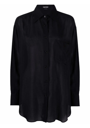 TOM FORD long-sleeved lyocell shirt - Black