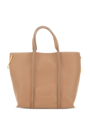 GIANNI CHIARINI Zahara ribbed grained leather tote bag - Neutrals