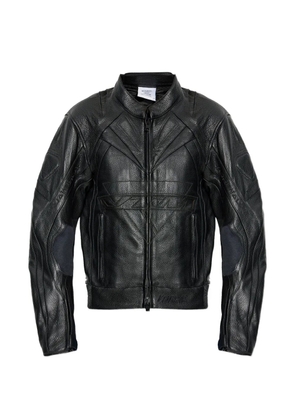 VETEMENTS patterned leather jacket - Black