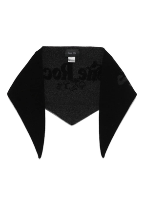 Simone Rocha graphic-logo neckerchief - BLACK/CHARCOAL
