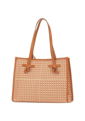 GIANNI CHIARINI 32 Miss Marcella houndstooth tote bag - Orange