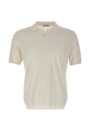 Kangra ribbed short-sleeve polo - Neutrals