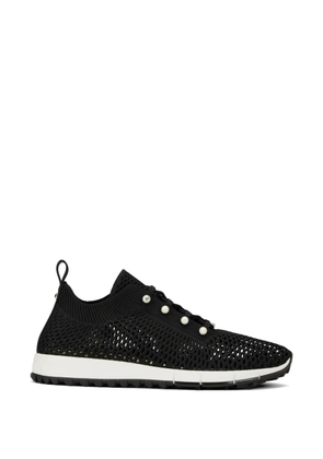 Jimmy Choo pearl-embellished knit sneakers - Black