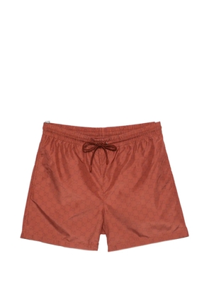 Gucci monogram drawstring shorts - Brown
