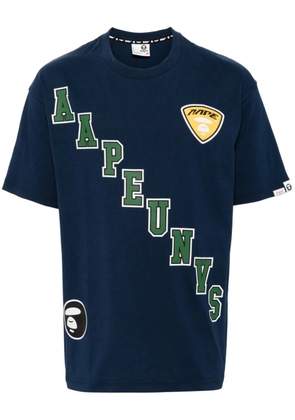 AAPE BY *A BATHING APE® Moonface logo printed tee - Blue