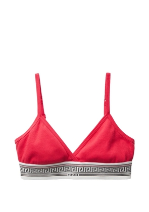 Versace ribbed cotton-jersey bralette - Red