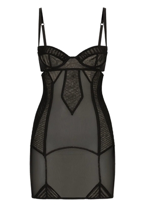 Dolce & Gabbana corset tulle mini dress - Black