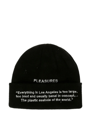 Pleasures logo-detail beanie hat - Black