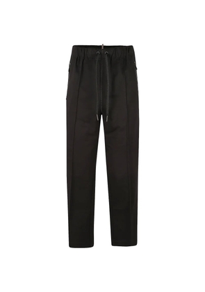 Moncler drawstring zip-detail cotton trousers - Black