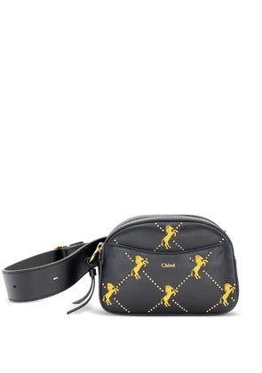 Chloé Pre-Owned horses-embroidered leather belt bag - Blue