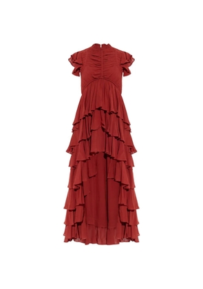 AllSaints Shaela ruffled asymmetric dress - Red