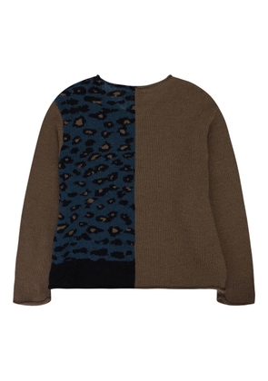 Undercover leopard-jacquard sweater - Brown