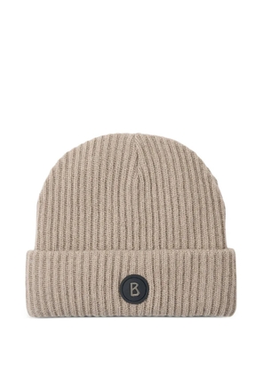 BOGNER Gustav ribbed logo-patch beanie hat - Neutrals