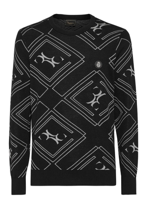 Billionaire geometric-pattern crew-neck sweater - Black