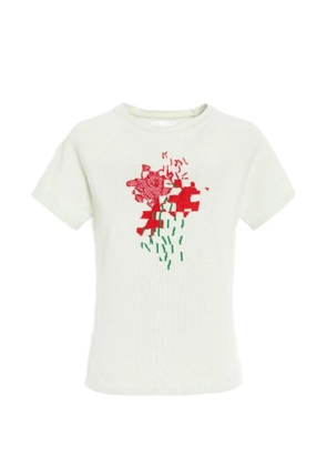 Barrie cashmere floral motif top - Green