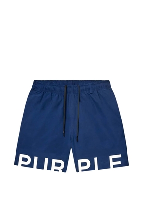 Purple Brand logo drawstring shorts - Blue