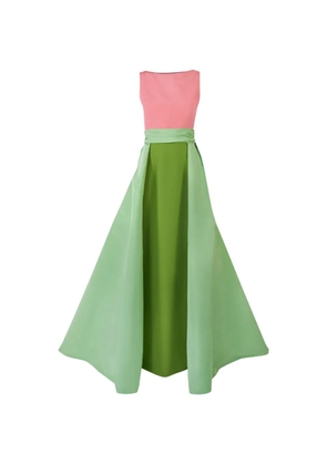 Carolina Herrera color-blocked column gown with overskirt - Green