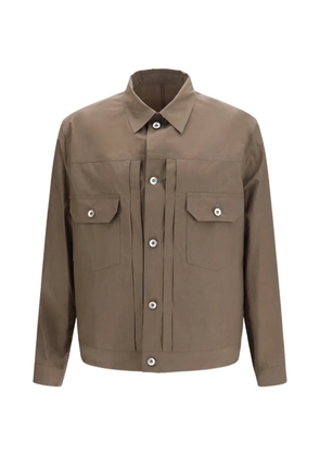 sacai buttoned cotton shirt jacket - Brown