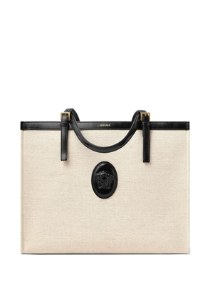 Versace Rivière large canvas tote - Neutrals