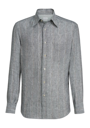 Brunello Cucinelli striped pocket shirt - Grey