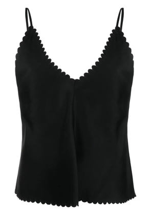 Jil Sander scalloped satin tank top - Black