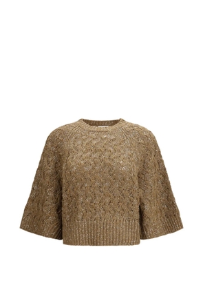 Brunello Cucinelli open-stitch sweater - Brown
