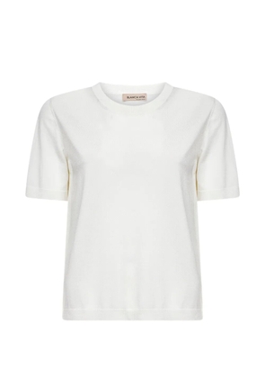 Blanca Vita ribbed short-sleeve sweater - Neutrals