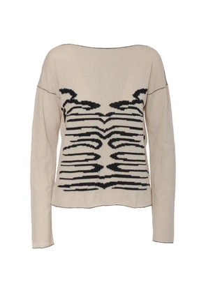 Krizia Pre-Owned zebra-print sweater - Neutrals