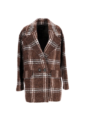 PINKO double-breasted checked coat - Brown